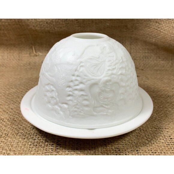 Lithopane Fairy Light Snowmen Angels Christmas Winter Scene by Seagull - Picture 11 of 16